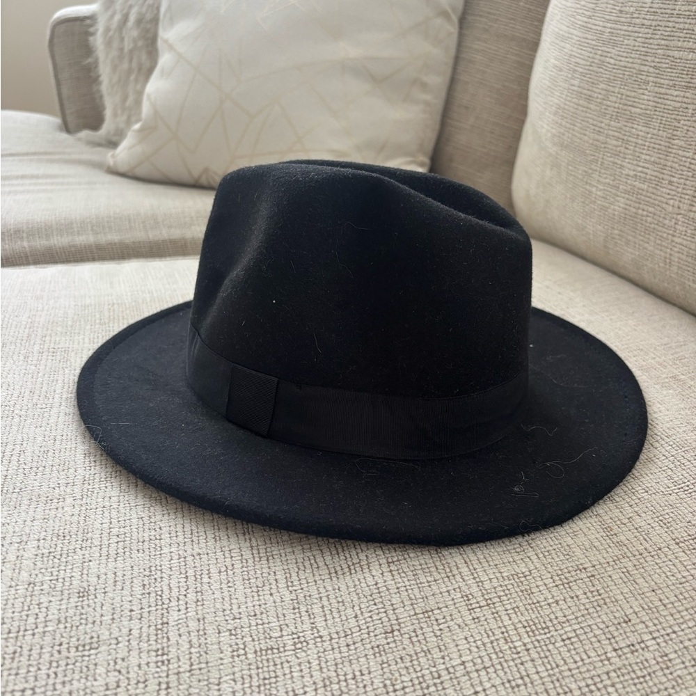 Men’s H&M Black wool felt fedora hat Size M/58 like New